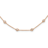 True Origin 14k Rose Gold 1 1/3 carat Lab Grown Diamond VS+ F+ Twenty Station 20 inch Necklace